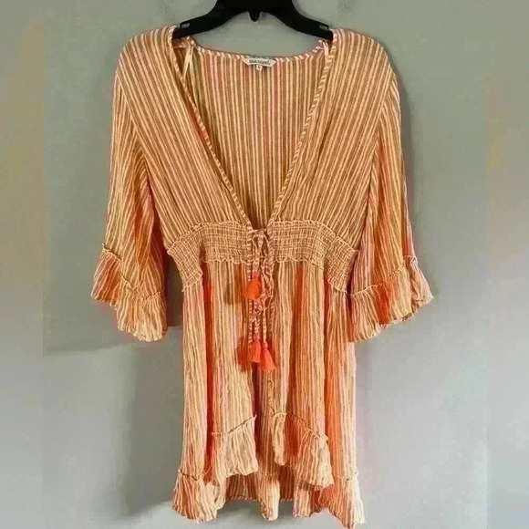 Blue Island double tie cover up size small - Picture 1 of 12